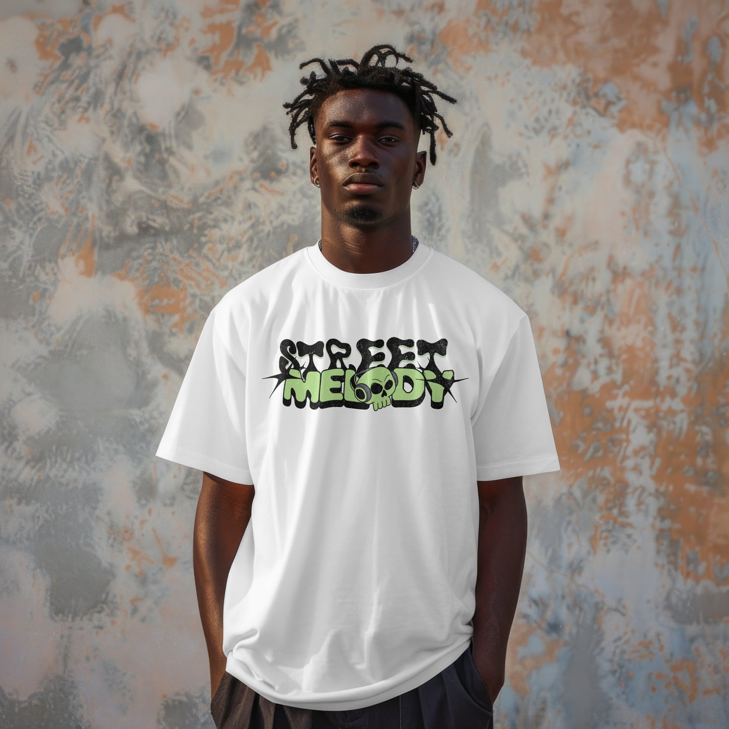 Street Melody Graphic Over-sized T-shirt Uni-sex